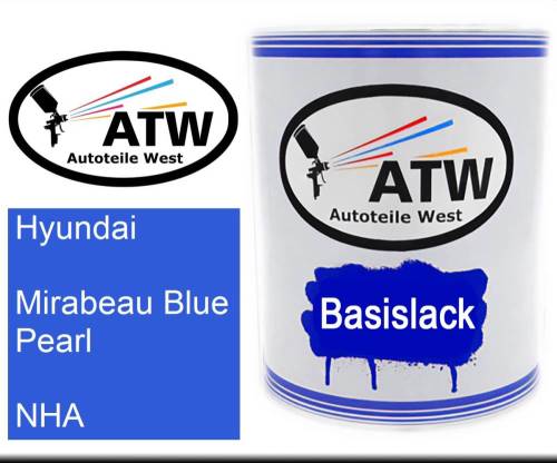 Hyundai, Mirabeau Blue Pearl, NHA: 1L Lackdose, von ATW Autoteile West.